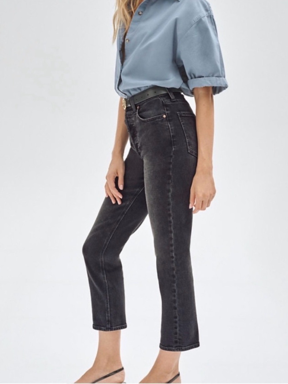 Denim Forum from Aritzia The Arlo High Rise Straight in Washed Black - Picture 2 of 10